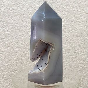 Gray Agate Druzy Crystal 5.25” Tower Crystal Gem